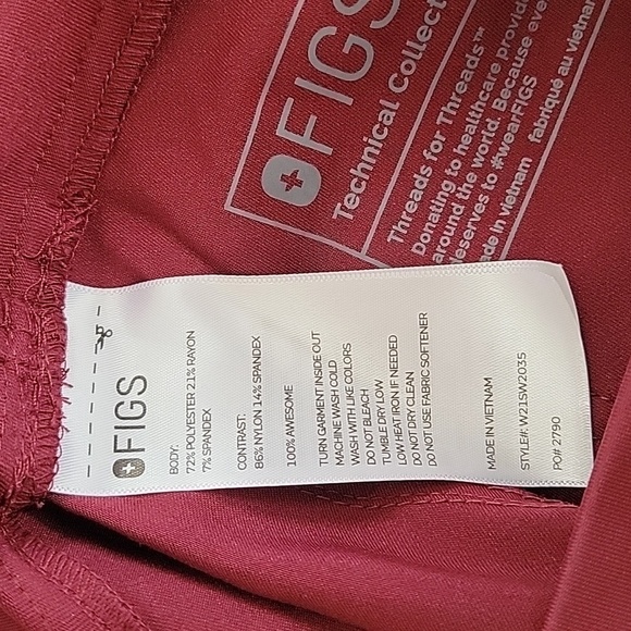 Figs Burgundy Yola Maternity 3.0 Scrub Pants Sz XXS NEW - Picture 10 of 13